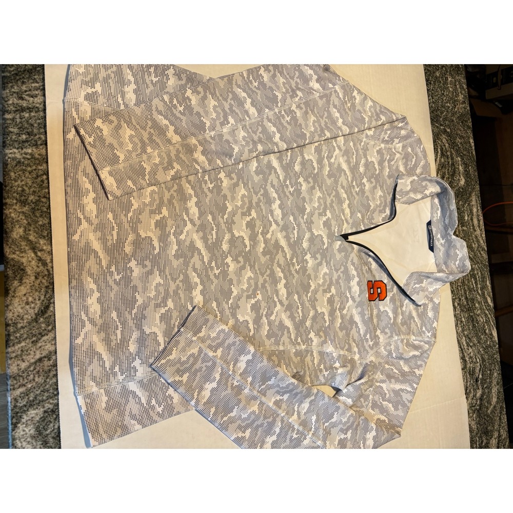 Cutter & Buck Syracuse Orange Camo 1/4 Zip Pullover Long Sleeve Shirt Women's S - Picture 2 of 4